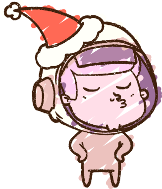 Bir insan tarafından çizilmiş Xmas Astronot Tebeşiri