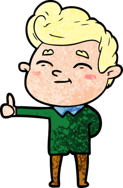 Bir insan tarafından çizilmiş mutlu çizgi film adamı.