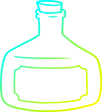 Bir insan tarafından çizilmiş eski bir şişe karikatürü.