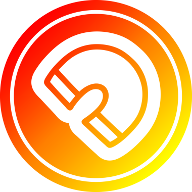 Bir insan tarafından çizilmiş geleneksel mıknatıs dairesel simgesi