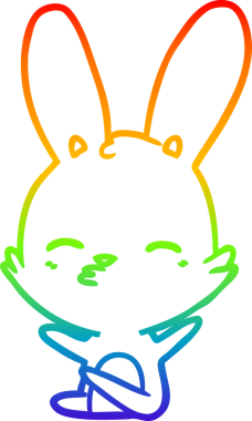 gökkuşağı gradyan çizimi bir insan tarafından çizilmiş meraklı tavşan çizgi filmi