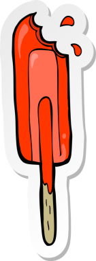 Bir insan tarafından çizilmiş buz lolipopunun çıkartması.