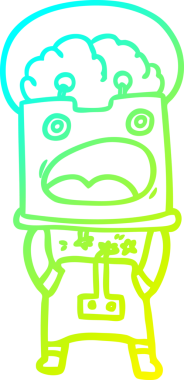 Bir insan tarafından çizilmiş soğuk gradyan robot çizimi