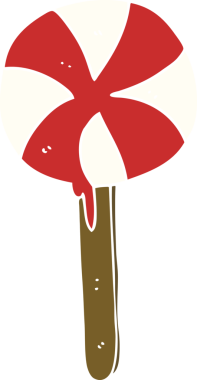 Bir insan tarafından çizilmiş düz renk çizgi film lolipopu