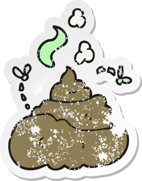 Bir insan tarafından çizilmiş iğrenç bir çizgi filmin gerilimli retro yapıştırması.