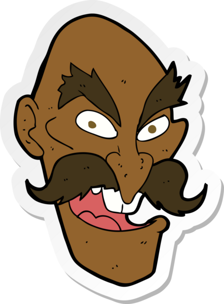 Bir insan tarafından çizilmiş yaşlı bir adamın karikatür çıkartması.