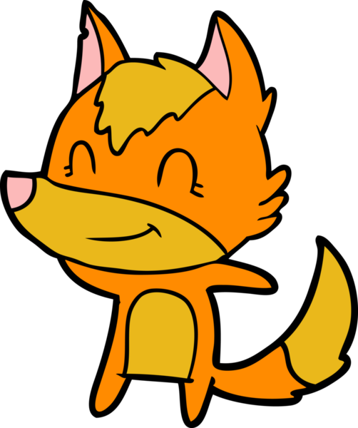 Bir insan tarafından çizilmiş tilki çizgi film karakteri