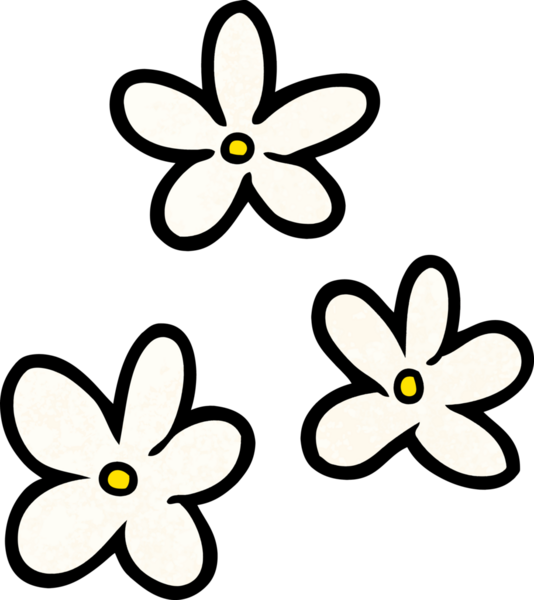 Bir insan tarafından çizilmiş karikatür çiçekleri