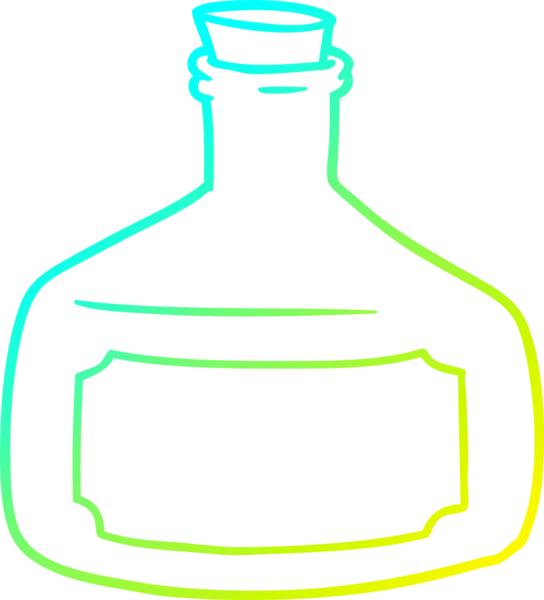 Bir insan tarafından çizilmiş eski bir şişe karikatürü.