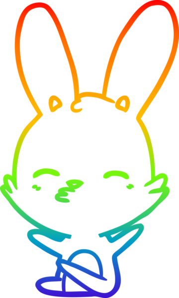 gökkuşağı gradyan çizimi bir insan tarafından çizilmiş meraklı tavşan çizgi filmi