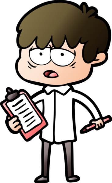 Bir insan tarafından çizilmiş bitkin çocuk çizgi filmi.