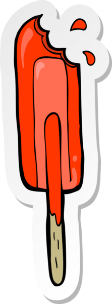 Bir insan tarafından çizilmiş buz lolipopunun çıkartması.