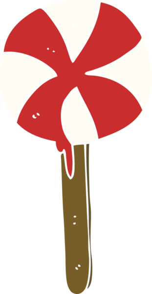 Bir insan tarafından çizilmiş düz renk çizgi film lolipopu