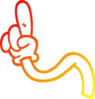 Bir insan tarafından çizilen çizgi film el hareketlerinin sıcak gradyan çizimi