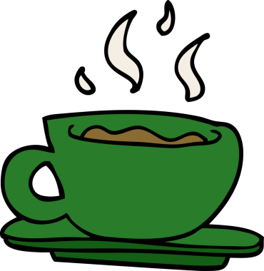 Bir insan tarafından çizilmiş karalama çay fincanı