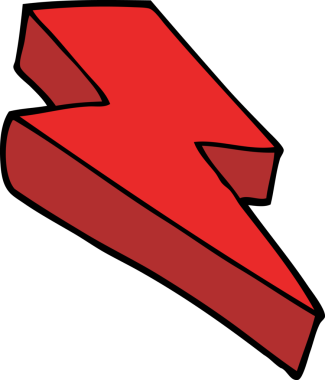 Bir insan tarafından çizilmiş karalama yıldırımı.