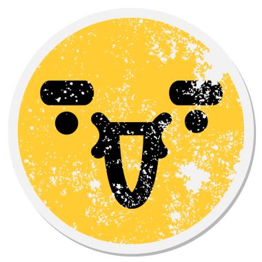 Bir insan tarafından çizilmiş kocaman kaşları olan sevimli mutlu bir yüz.