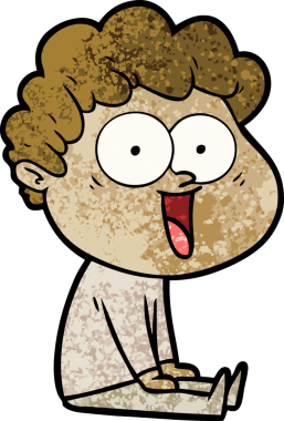 Bir insan tarafından çizilmiş mutlu bir adam.