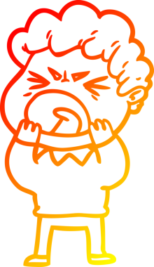 Bir insan tarafından çizilmiş kızgın bir adamın çizgi film çizimi.