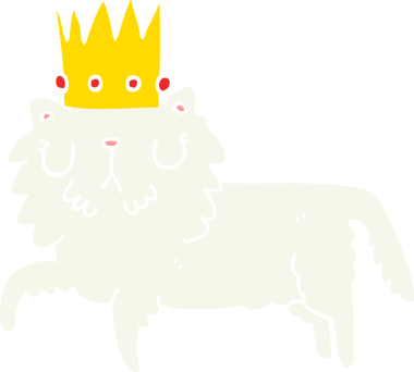 Düz renkli çizgi film kedisi bir insan tarafından çizilmiş.