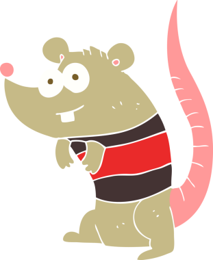 Bir insan tarafından çizilmiş bir farenin düz renk çizimi