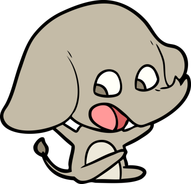 Bir insan tarafından çizilmiş şirin bir fil.