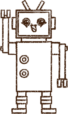 Robot Kömür Bir insan tarafından çizilmiş