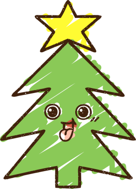 Bir insan tarafından çizilmiş Noel Ağacı Tebeşiri