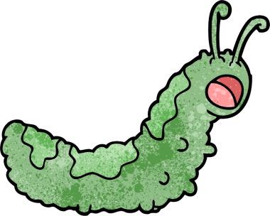 Bir insan tarafından çizilmiş komik bir karikatür tırtılı.