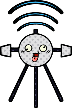 Bir insan tarafından çizilmiş bir uydunun çizgi roman tarzı