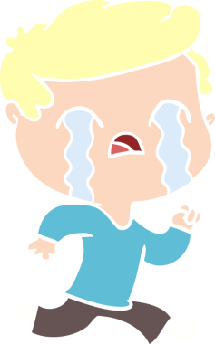 Düz renkli çizgi film karakteri bir insan tarafından çizilmiş.