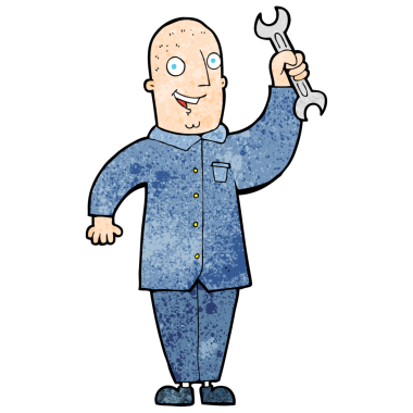 bir insan tarafından çizilmiş karikatür tamircisi