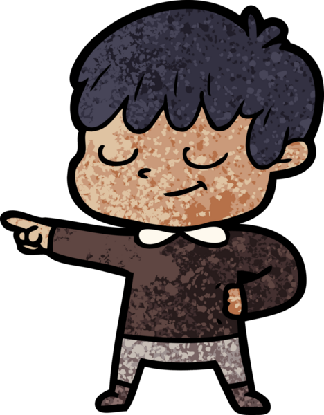 Bir insan tarafından çizilmiş mutlu çocuk çizgi filmi.