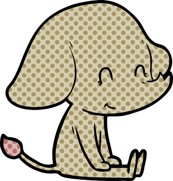 Bir insan tarafından çizilmiş şirin bir fil.