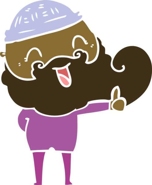 Bir insan tarafından çizilmiş mutlu sakallı adam.