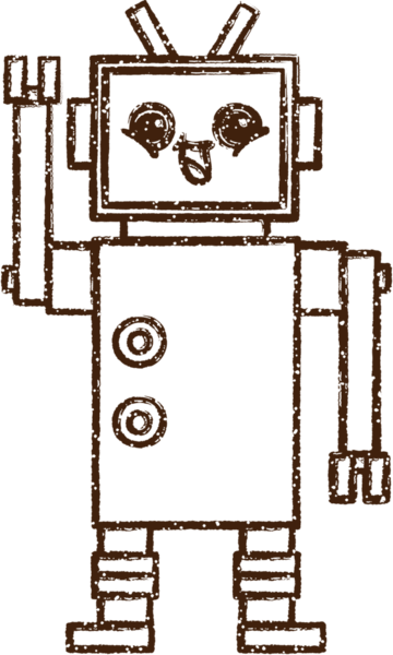 Robot Kömür Bir insan tarafından çizilmiş