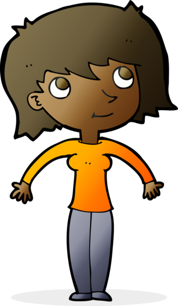 Bir insan tarafından çizilmiş omuz silken bir karikatür kadın.