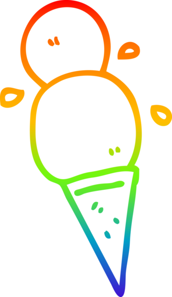 Bir insan tarafından çizilmiş karikatür dondurma külahının çizimi.