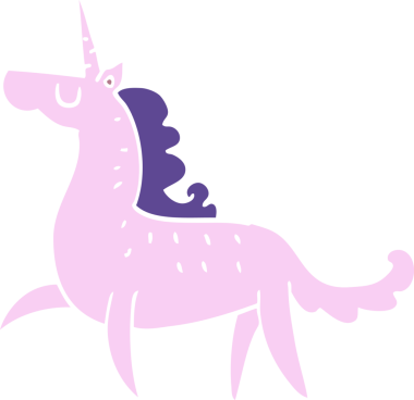 Bir insan tarafından çizilmiş sihirli tek boynuzlu at.