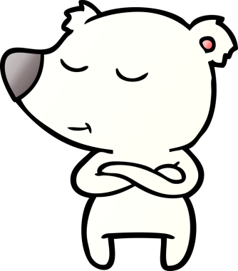 Bir insan tarafından çizilmiş mutlu kutup ayısı karikatürü