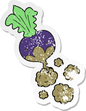 Bir insan tarafından çizilmiş pancar pancarının gerilimli yapıştırması.