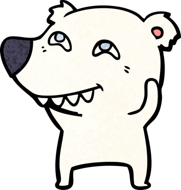 Bir insan tarafından çizilmiş kutup ayısı karikatürü