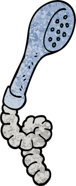 Bir insan tarafından çizilmiş grunge desenli karikatür duş başlığı