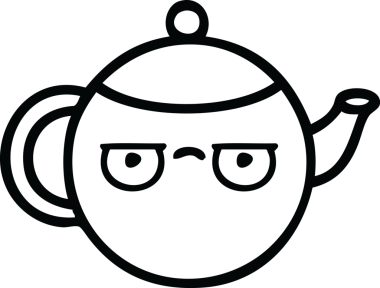 Bir insan tarafından çizilmiş bir çaydanlığın çizgi çizimi