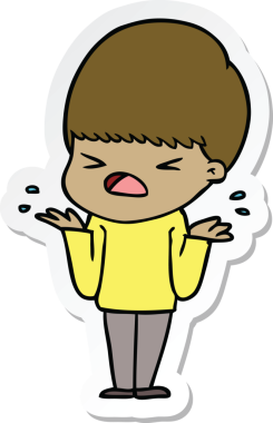 Bir insan tarafından çizilmiş bir karikatür çıkartması.