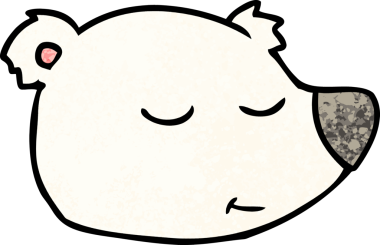 bir insan tarafından çizilmiş kutup ayısı yüzü.