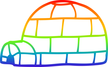 gökkuşağı gradyan çizimi bir insan tarafından çizilmiş bir çizgi film iglosu