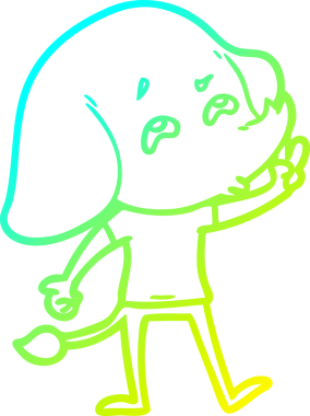 Bir insanın çizdiği karikatür fili çizimi.