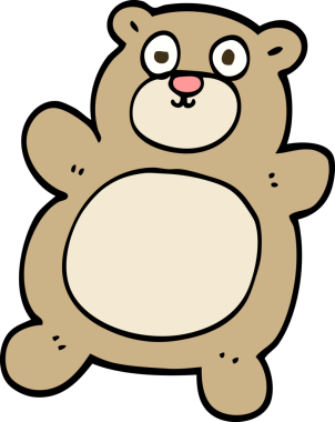 Bir insan tarafından çizilmiş karalama tarzı oyuncak ayı.