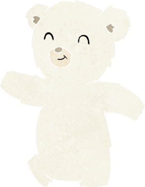 Bir insan tarafından çizilmiş şirin bir kutup ayısı.